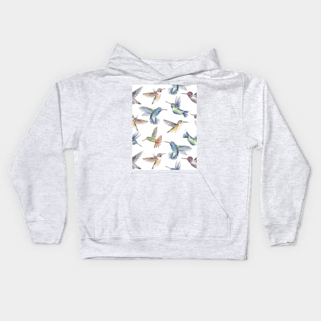 Hummingbirds Kids Hoodie by katerinamk